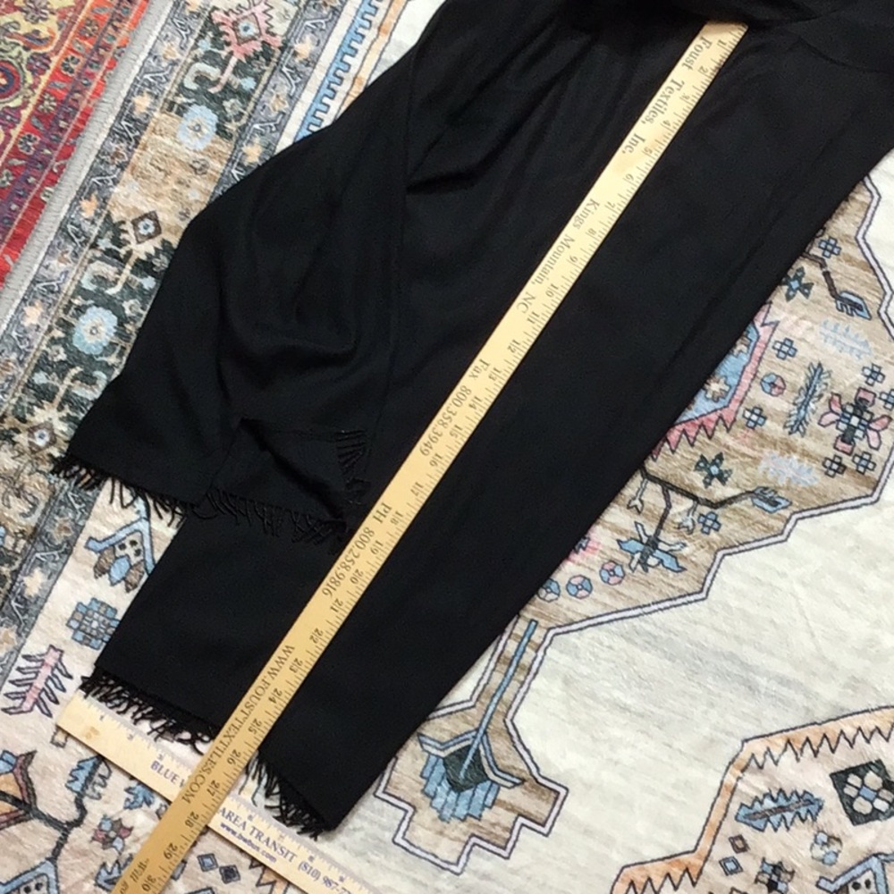 🖤 Field Manor Elegant Black Silk Blend Beaded Hem Pants with Pockets Sz.M - Picture 7 of 10